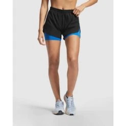 Pantalón Con Malla Negro-Azul Roly Lanus