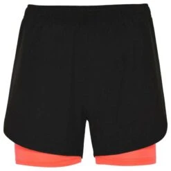 Pantalón Con Malla Negro-Coral Roly Lanus
