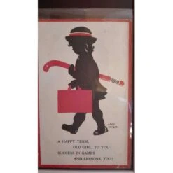 Postal Niña Con Stick 1954