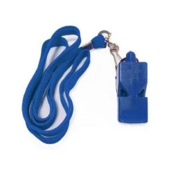 Silbato Clasico Plastico Con Cordon Azul